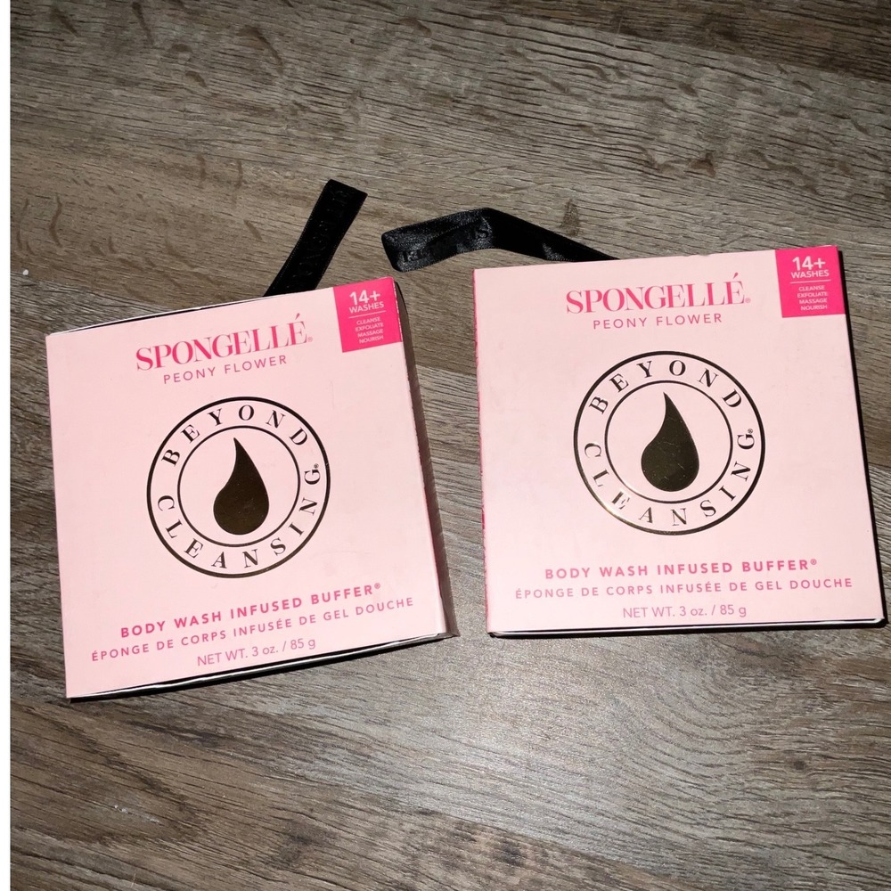 Spongelle Body Wash Infused Buffer Peony Flower 14+ Washes Set of 2 New Boxed